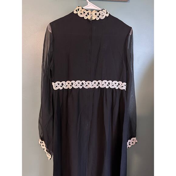 1960s Modette Vintage Mod Black Long Sleeve Sheath Dress - Rare - Picture 6 of 9